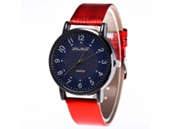 Reloj De Cuarzo Para Parejas Con Correa Sencilla De Piel Sintética (rojo)