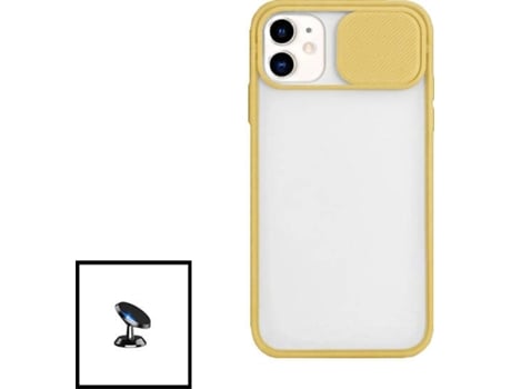 Kit Carcasa + Soporte Magnético iPhone SE 2022 G4M Amarillo