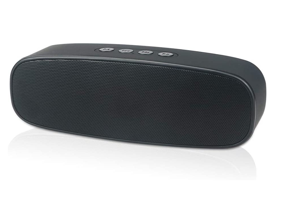 Altavoz Bluetooth inalámbrico con ranura para tarjeta AUX/USB/TF, altavoz estéreo portátil para exteriores, color negro Lalamoli