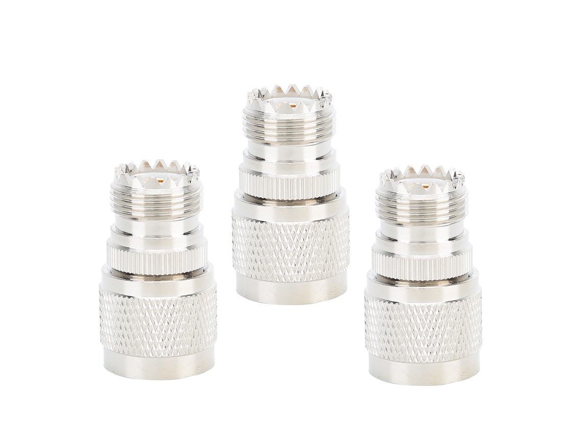 3 Adaptadores De Conector N Macho Recto A Cable Coaxial Uhf So-239 Hembra