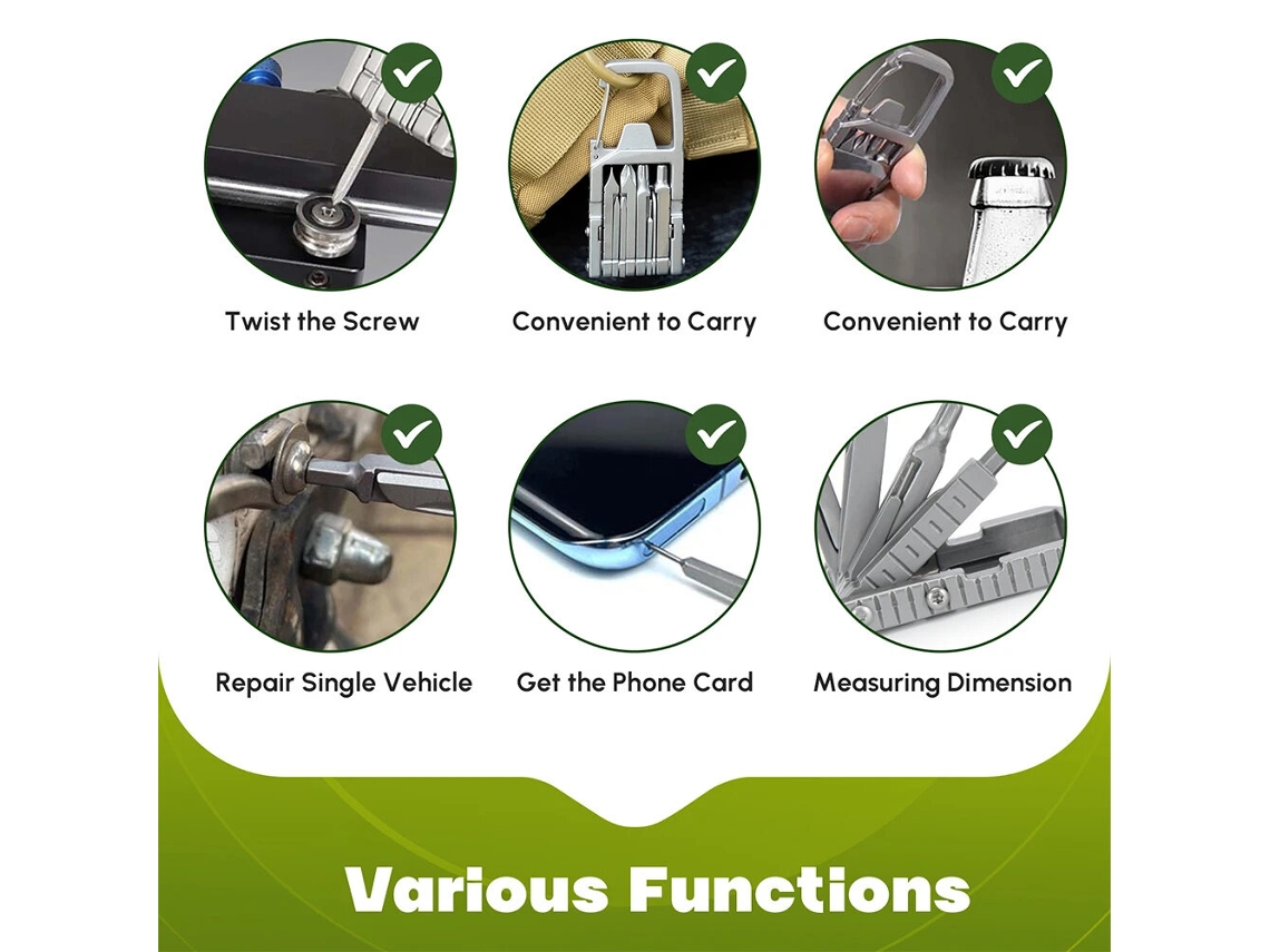 Silveripree Herramienta Plegable Multifunción 13 En 1 Acero Inoxidable Abrebotellas Portátil Destornillador Reparación Bicicleta Exterior