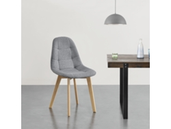 Conjunto de Cadeiras de Jantar [EN.CASA] Kopparberg Cinzento claro (Faia, 100 % poliéster - 86 x 53 x 47 cm)