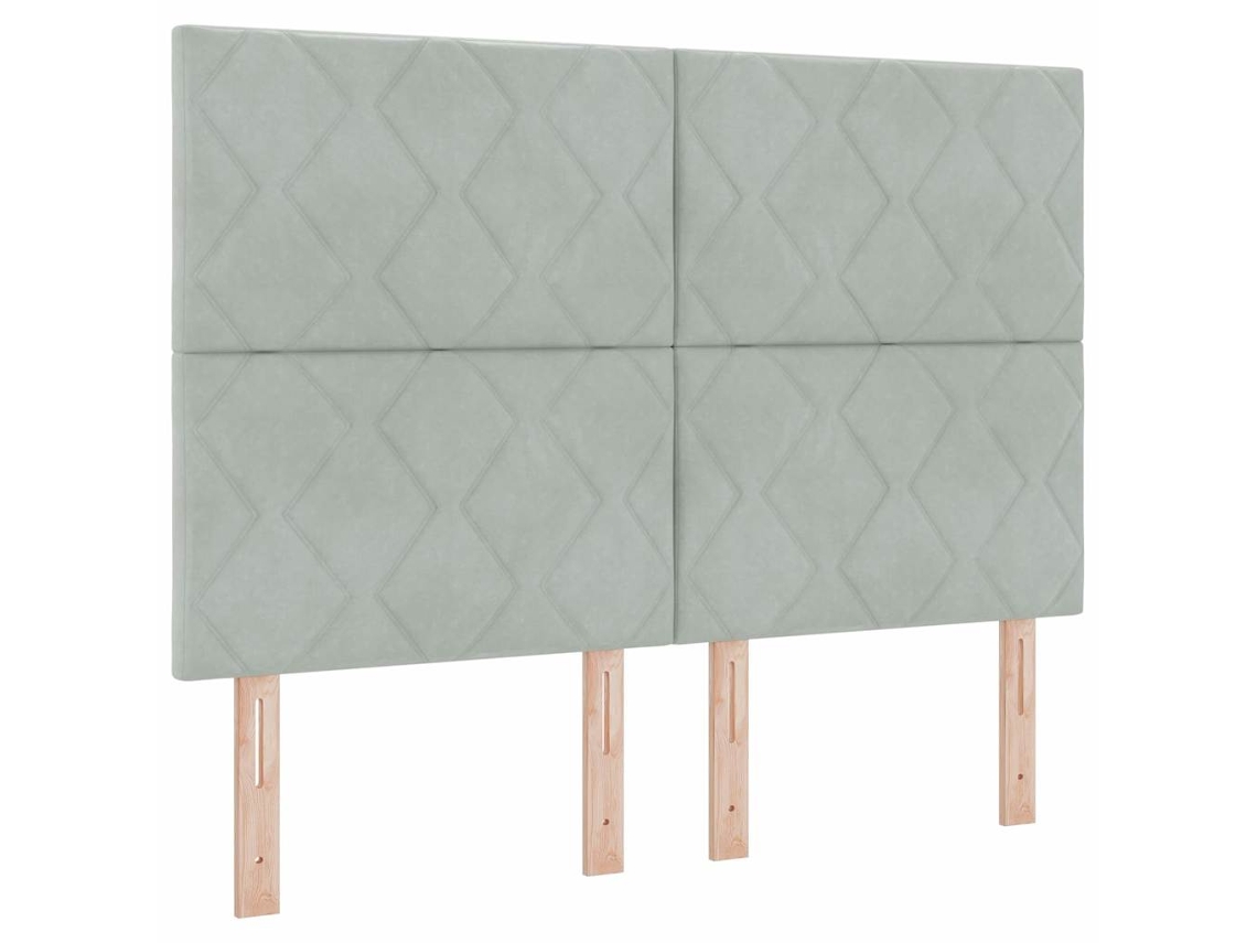 Cabecero con Terciopelo Gris Claro Cabecero 144 cm MAISON EXCLUSIVE
