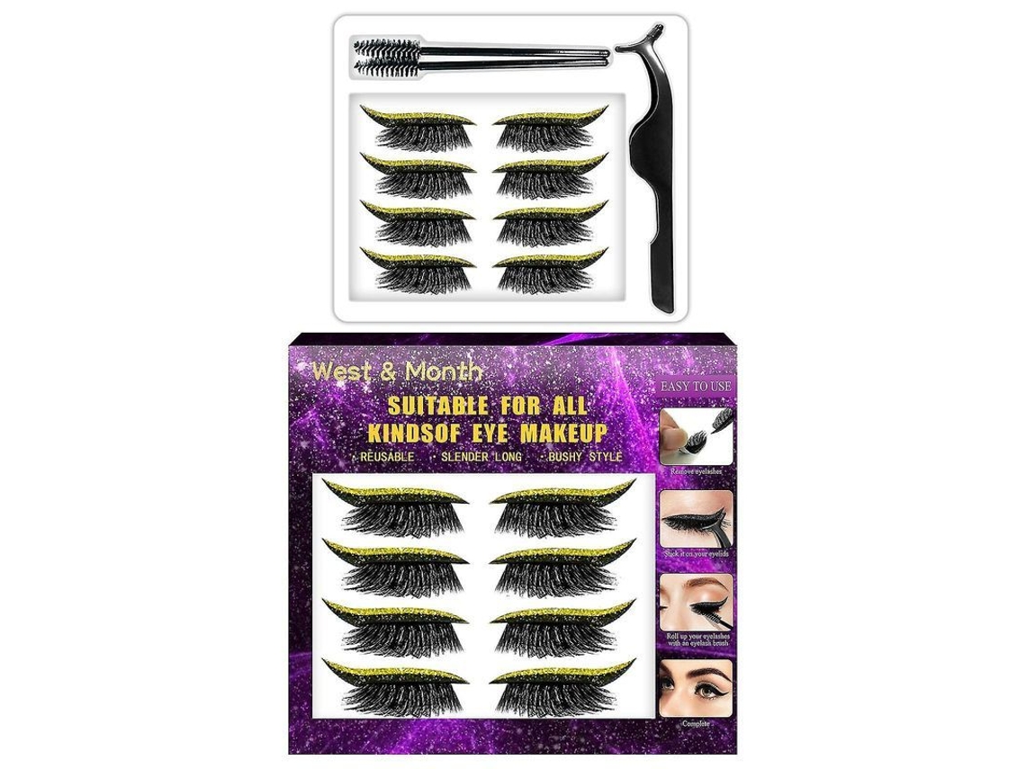 Kit de pestañas postizas doradas 2026, sin pegamento, autoadhesivas, alargadoras, para maquillaje de ojos.