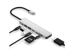 Adaptador Ouo Usb-c Con Concentrador Hdmi 4k A 60 Hz, Carga Pd De 87 W, 2 Puertos Usb Y Lector De Tarjetas Sd/tf.