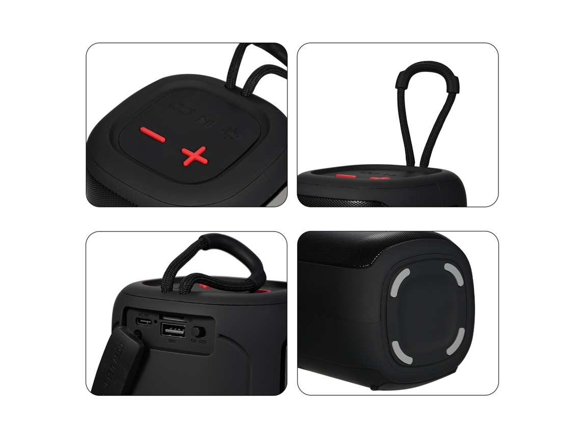 Altavoz Portátil Bluetooth Para Exteriores, Resistente Al Agua, Con Iluminación Rgb Y Luz Pulsante, Subwoofer Inalámbrico Pequeño A80