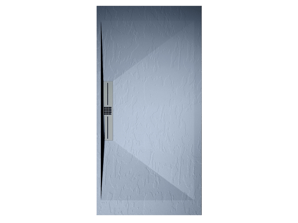 Plato De Ducha Pizarra Edis Gris  80x120 Cm Rejilla Acero Inox.