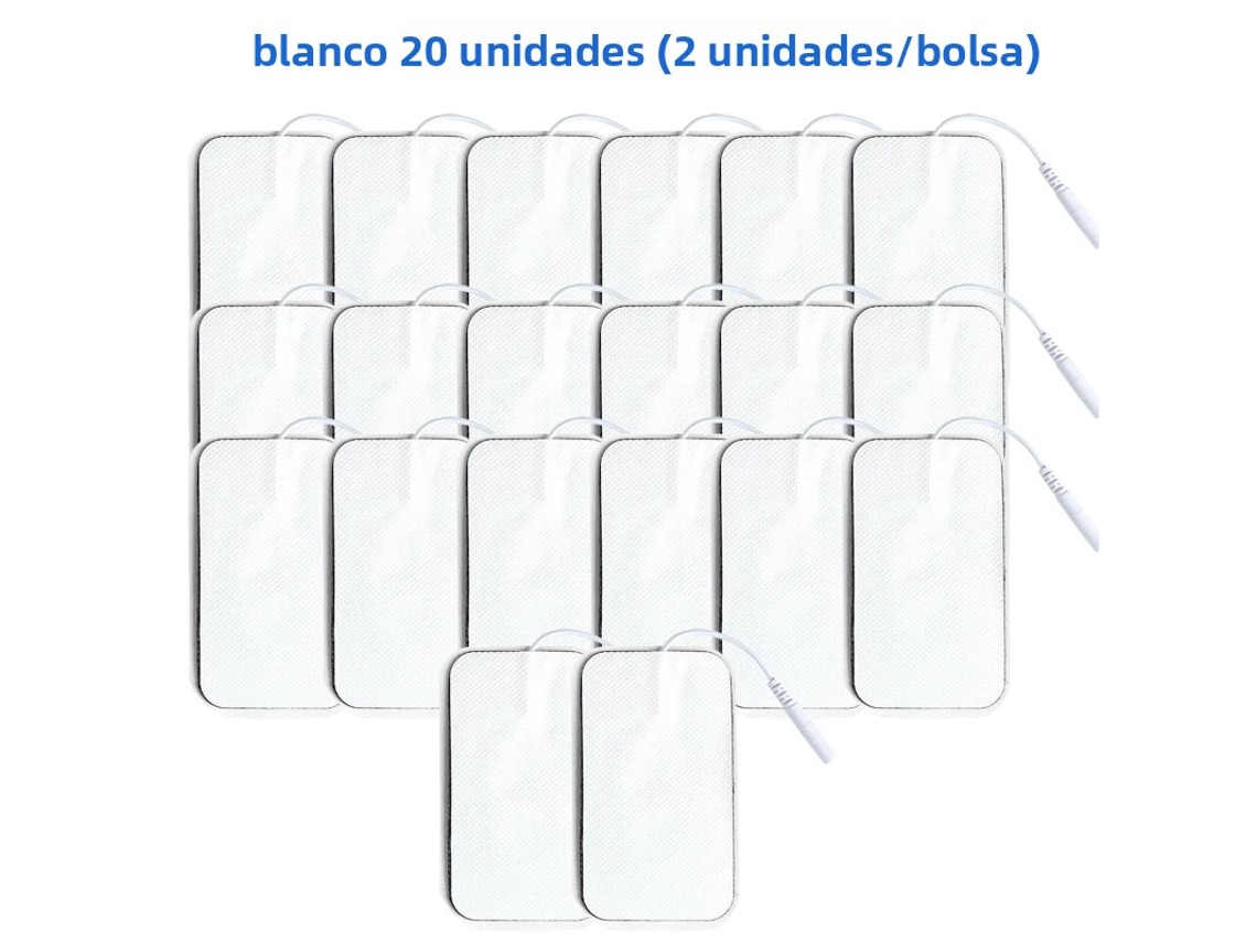 (blanco, 20 Piezas, 5x9cm) Parches De Electrodos No Tejidos, 5*9cm, Con Conector De 2mm