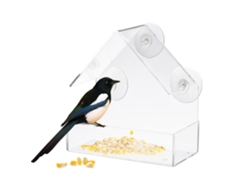 Comedero Para Pájaros De Ventana De Acrílico Transparente Con Ventosas, Diseño Para El Hogar, Fácil Instalación Y Limpieza.