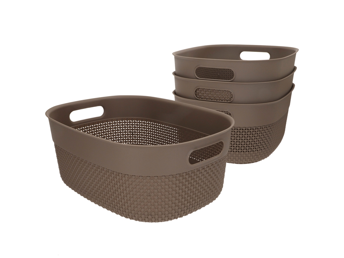 Curver Pack 4 Cestas Organizadoras Filo 12l Marrón