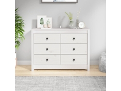 Armario Auxiliar De Madera Maciza De Pino Blanco 100x40x72 Cm