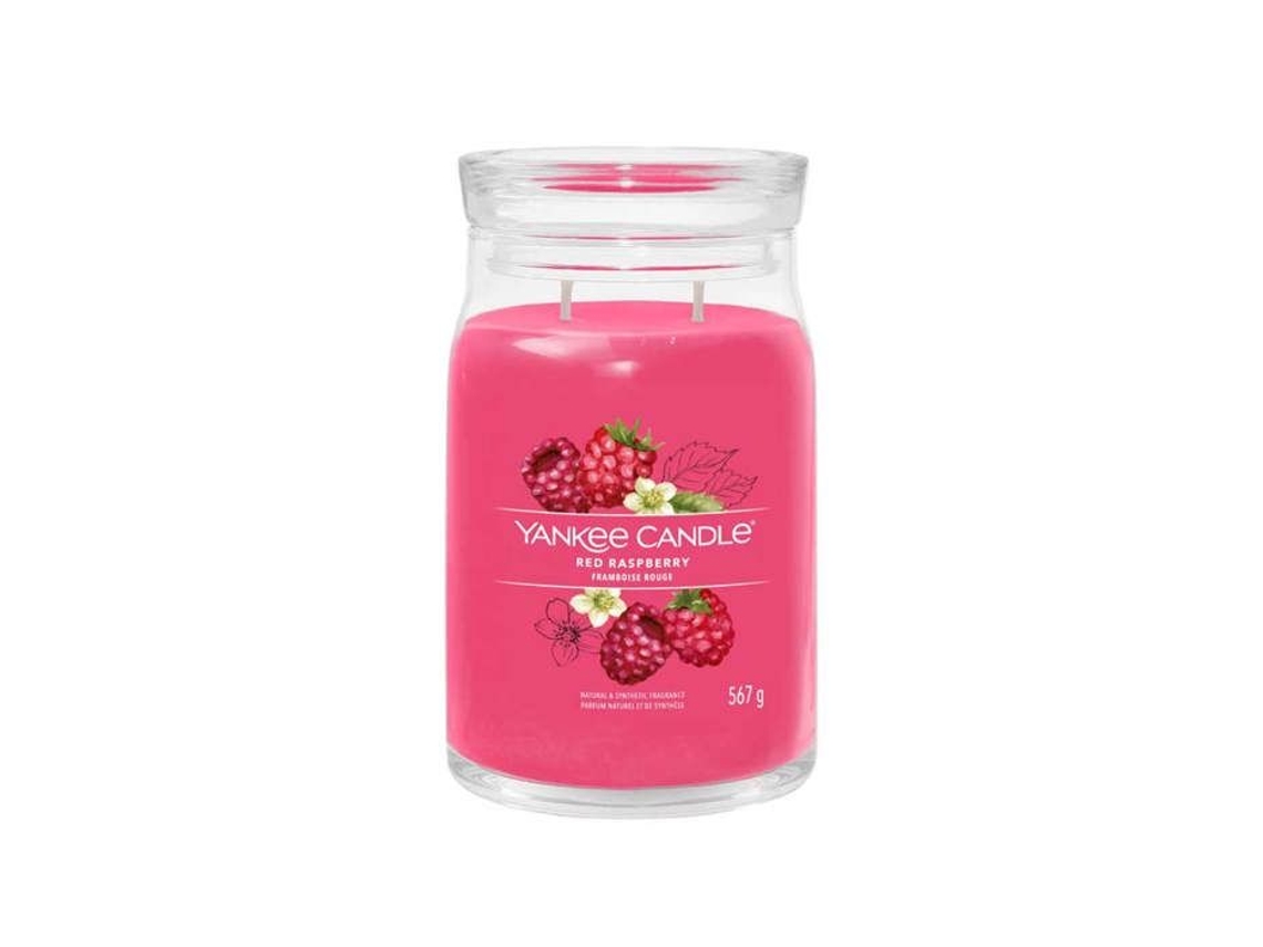 Vela perfumada Yankee Candle Signature | Vela grande de frambuesa Yankee Candle