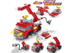 Minibloques de construcción 6 en 1: coche de policía, camión de bomberos y castillo. Kit de construcción DIY. Juguetes educativos para niños. Viewleaf