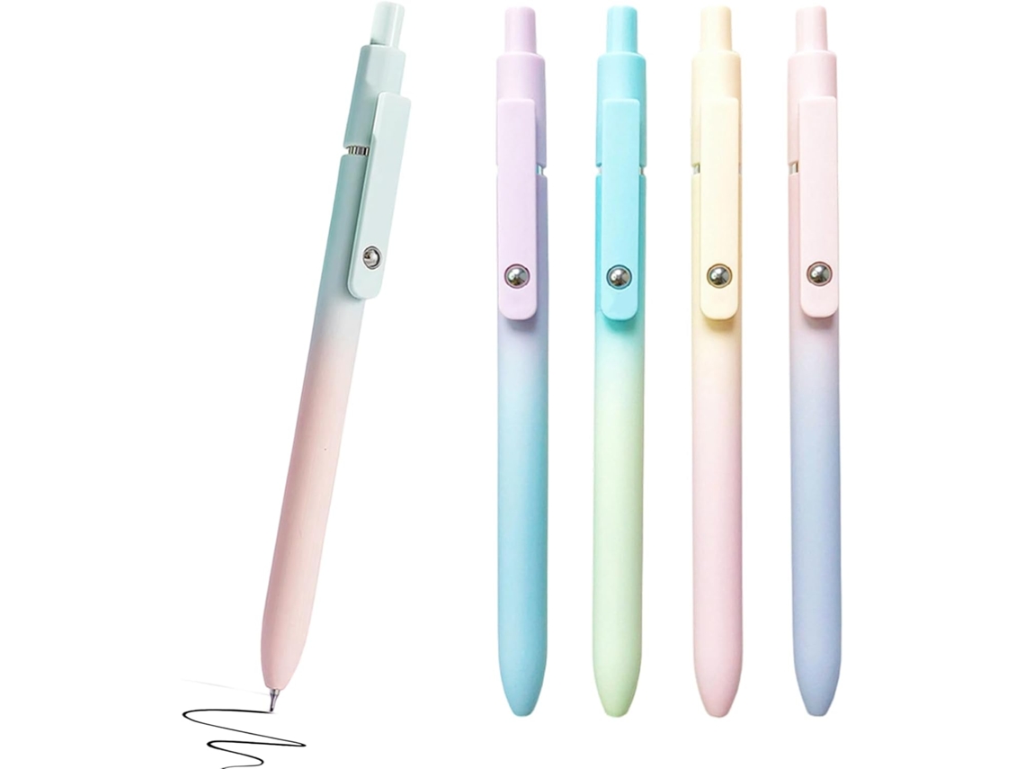 Conjunto De 5 Canetas De Gel Retráteis De 0, 7 Mm Para Escritório, Professores, Alunos, Escola, Trabalho E