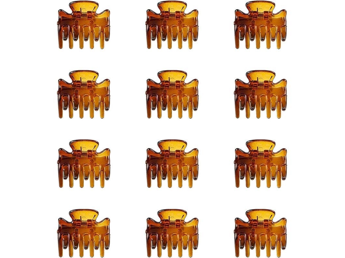 12 Pinzas Pequeñas Marrones Para El Cabello De Mujer, Estilo Mariposa, Marca Linjou.