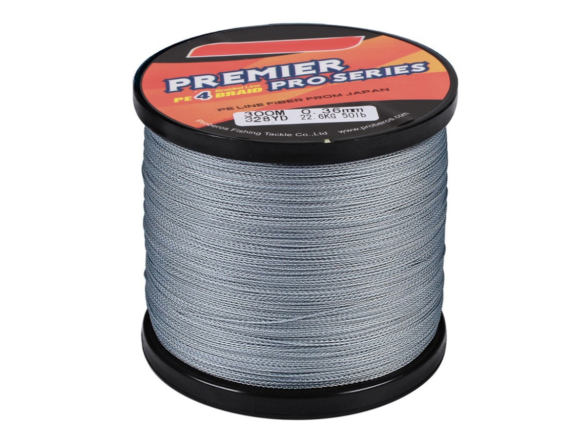 Danu26-hilo De Pesca 5.0/50lb Resistente A Abrasiones 4 Hilos Trenzados Pe 300m Gris Para Agua Salada Y Dulce