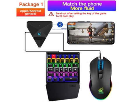Mobile Gamepad Controller Gaming Keyboard Mouse Converter para Android Ios Teléfono a PC Adaptador Bluetooth black_Keyboard and mouse converter set