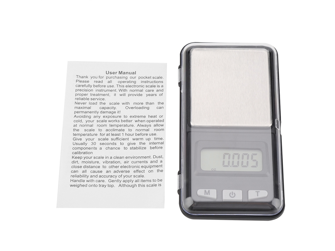 Báscula electrónica digital LCD Weiheng de 500 g/0,1 g para frutas y alimentos
