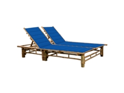 Tumbona Chaise Lounger Relax con Cojines para 2 Personas de Bambú