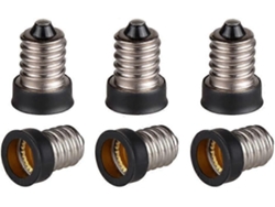 Adaptador E14 A E12, Convertidor De Base De Tornillo Europeo A Candelabra, 10 Piezas, Metal, Resistente Al Calor