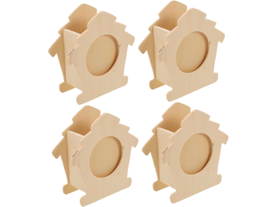 Portalápices De Madera Natural De 4 Piezas