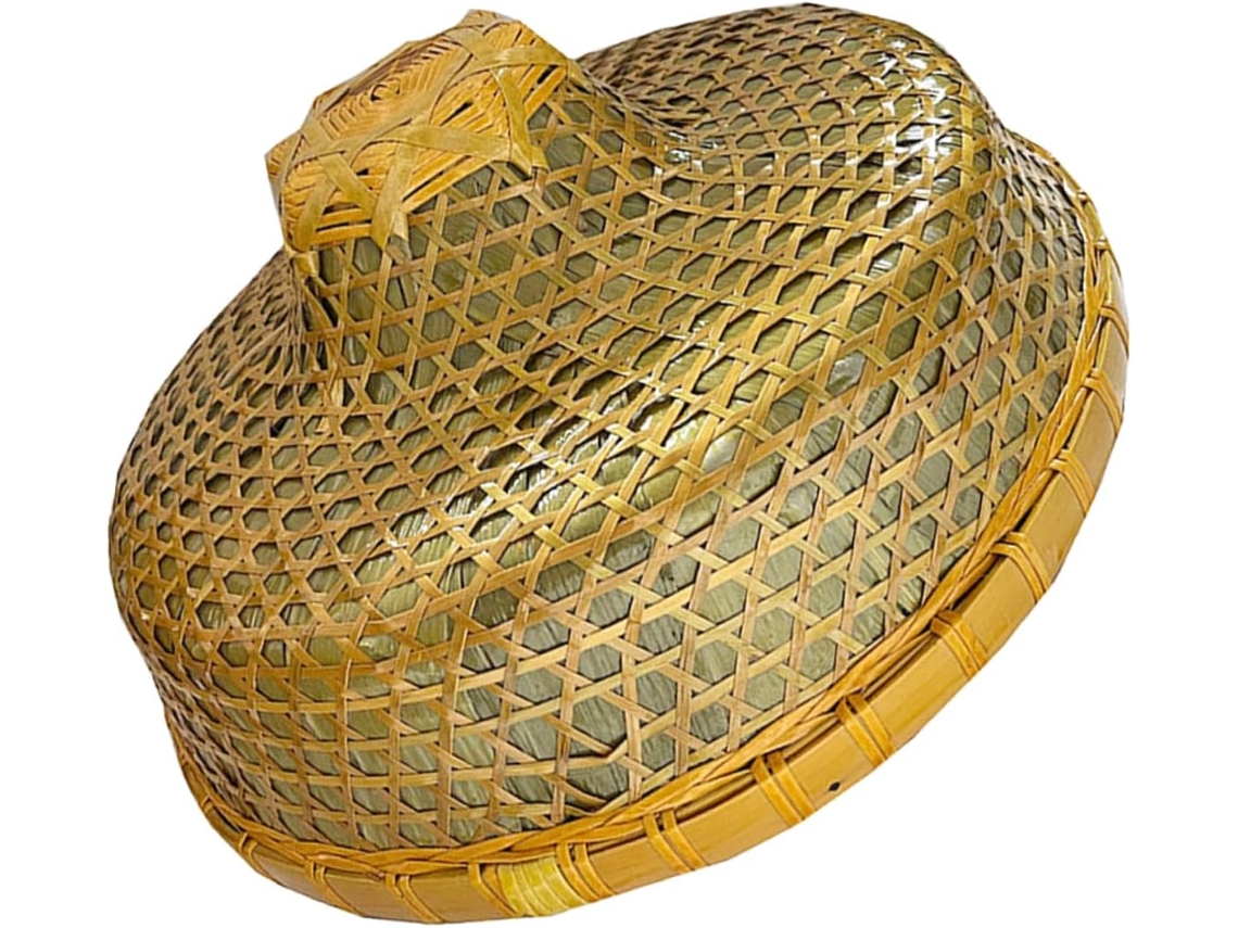 Sombrero De Bambú Trenzado Con Protección Solar Y Cuerda - Accesorio Para Escenario