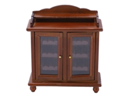 Armario de madera para casa de muñecas BJ-Classic Elegant DIY a escala 1/12, muebles en miniatura de Noyer