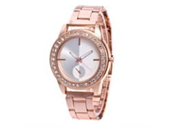 Reloj Unisex De Cuarzo Con Correa De Acero Zhoulianfa Casual (oro Rosa)