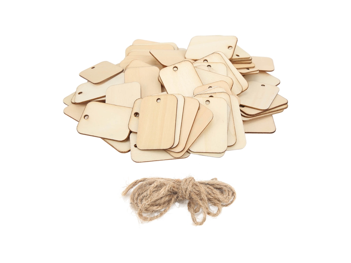 100 Piezas De Madera Sin Terminar, Pequeñas, Rectangulares, Hechas A Mano, Para Decoración Diy.