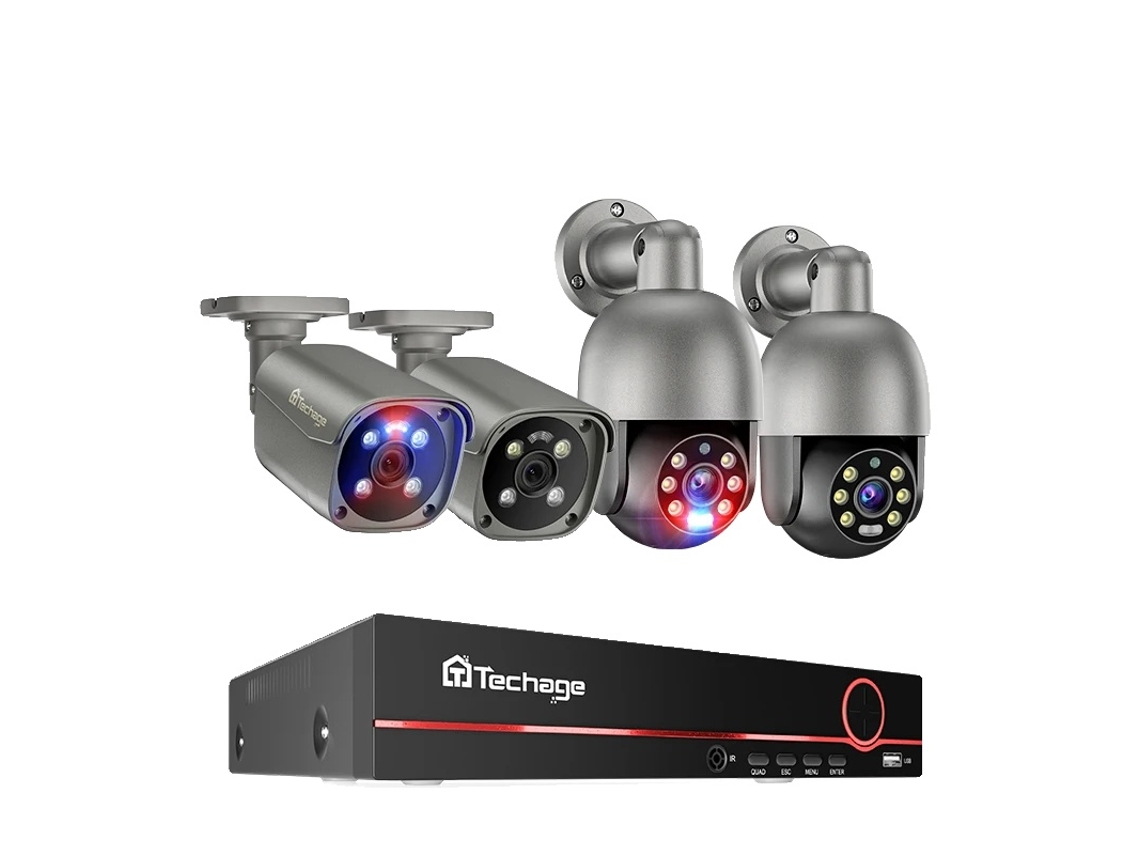 Sistema de seguridad CCTV, resolución 4K, audio bidireccional, NVR de 8 canales, 4 cámaras, disco duro OEM de 4 TB integrado