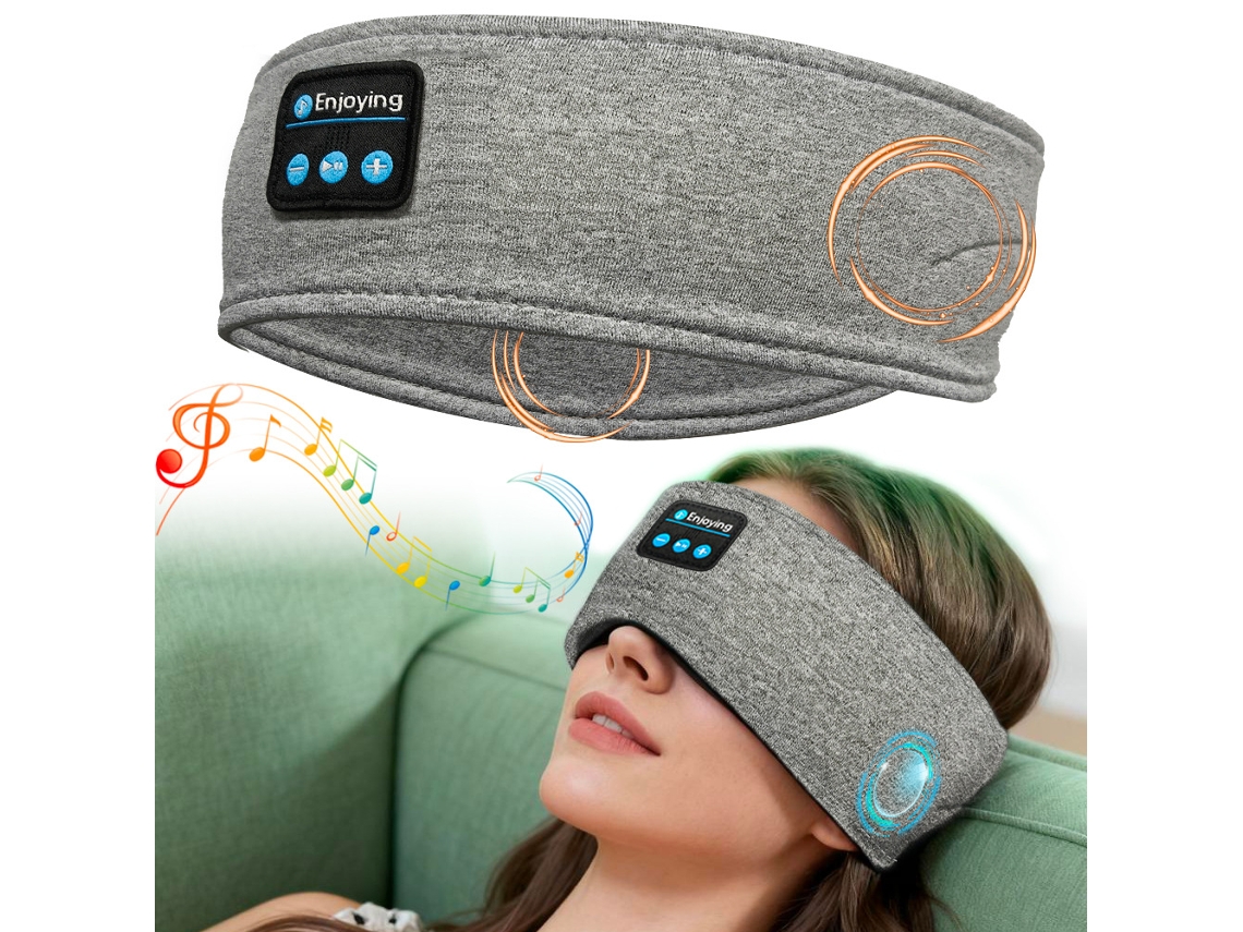Auriculares Bluetooth 5.0 Con Diadema, Batería De Larga Duración, Ideales Para Hacer Deporte Y Dormir. Digitallab Gris Claro