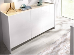 Aparador 3 Puertas DKIT Kloe (Blanco/Natural - 76x138x42 cm)