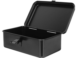 Caja de herramientas pequeña Topbathy Heelev en hierro negro, resistente a la corrosión, robusta, organizadora.
