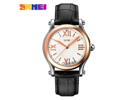 Relojes de Mujer Relojes de Pulsera Analógicos de Cuarzo de Cuero Impermeables Cinturón Femenino Esfera Negra y Plateada VEANXIN