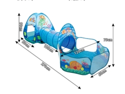Tienda de juegos 3 en 1 para niños con túnel, piscina de pelotas y aro de baloncesto para niños y niñas, casa de juegos para bebés y niños pequeños (