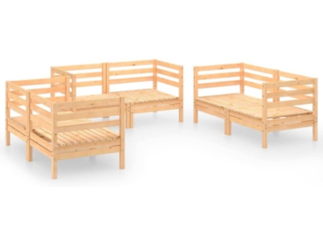 Conjunto 6 Muebles de jardín VIDAXL madera maciza de pino