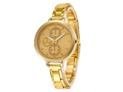 Reloj De Pulsera Analógico De Cuarzo Redondo, Moderno, Unisex, Color Dorado.