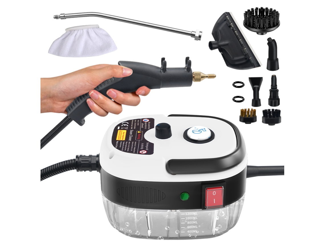 Limpiador a vapor de alta temperatura, 1600 W, 1200 ml, 6 velocidades, para desinfectar y esterilizar cocinas, aires acondicionados y refrigeradores.
