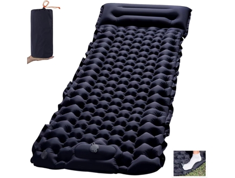 Colchón inflable para acampar, colchoneta ultraligera para acampar al aire libre con almohada, colchoneta de aire con bomba integrada para CHRONUS