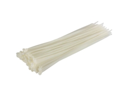 100 Cables De Fijación, Blancos, 370 Mm X 4,8 Mm, Nailon Pa 6.6 De Primera Calidad, Resistencia De 22,2 Kg.
