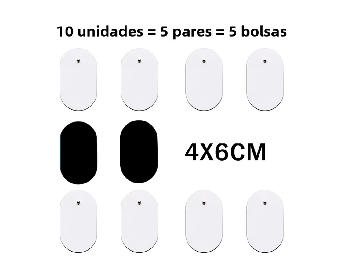 (4 X 6 Cm X 10 Piezas) Parche De Gel De Repuesto Autoadhesivo Para Terapia De Masaje De Pulso Tens