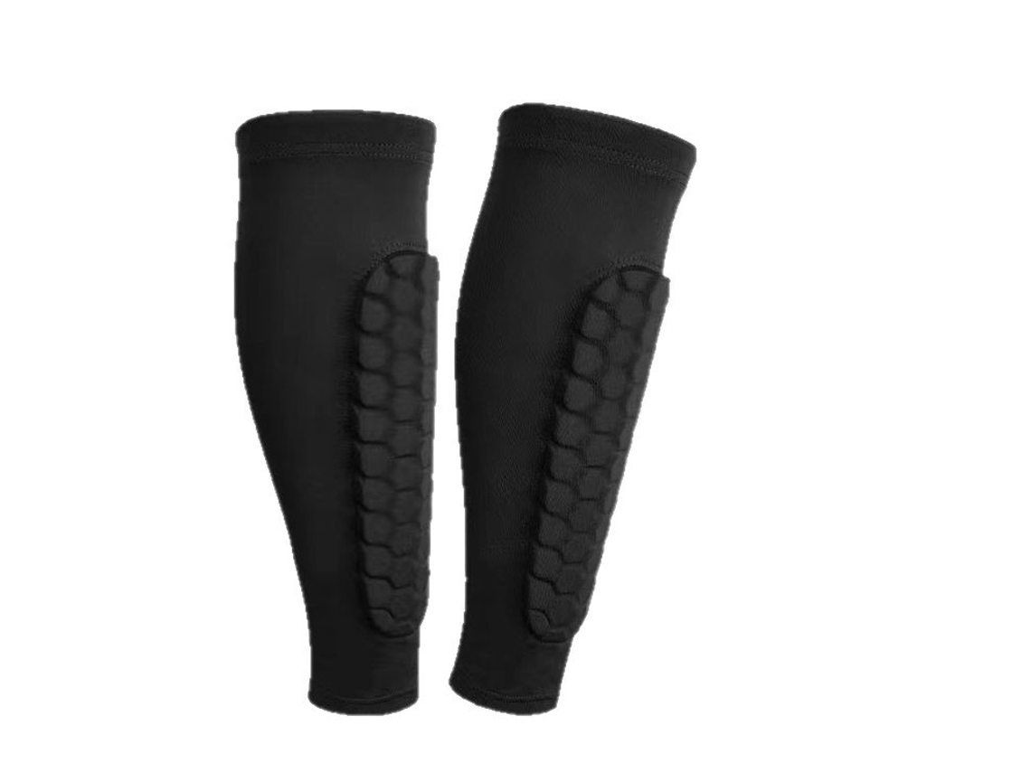 1 par de espinilleras de fútbol, protectores de pantorrillas L (negro) Digitallab