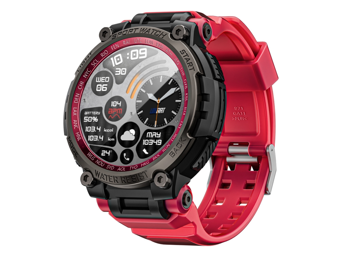 Relógio Inteligente Lokmat Attack Max Bt5.3, Tela Touch 1.53 Polegadas, Monitor De Saúde, Ip68, Fitness Tracker Com Chamadas Bt