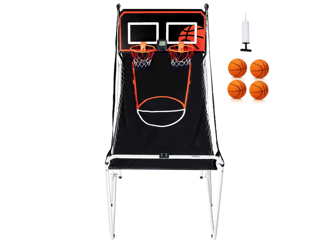 Juego de baloncesto arcade plegable Succebuy para 2 jugadores, 4 pelotas, para interior