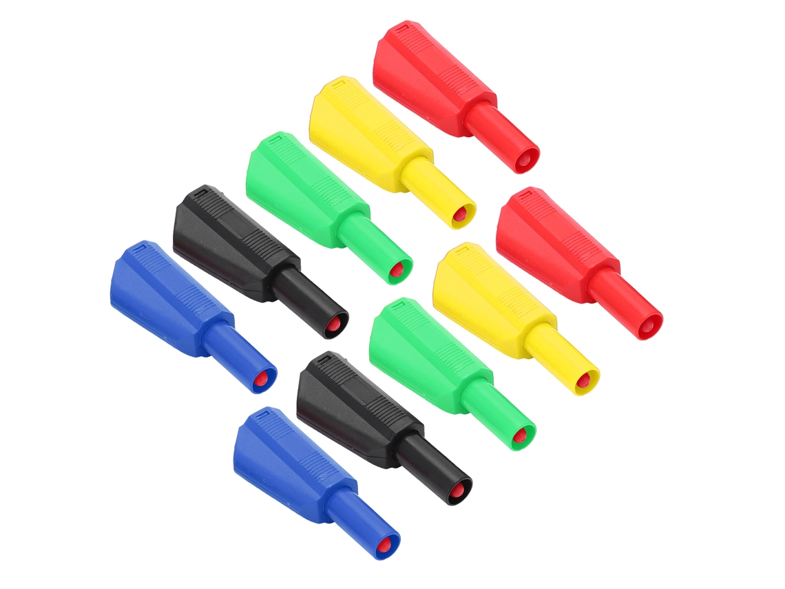 Juego De 2 Conectores Banana U29 De 4 Mm Para Pruebas Eléctricas: Rojo, Negro, Amarillo, Verde Y Azul.