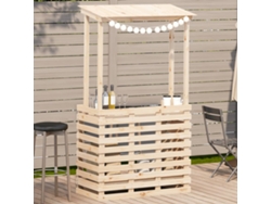 Mesa de bar para exterior con techo, 112,5 x 57 x 195,5 cm, madera maciza, DKD HOME DECOR