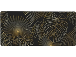Besportble Alfombrilla De Ratón Grande Con Estampado Sin Costuras De Hojas De Palmera Doradas De La Selva T...