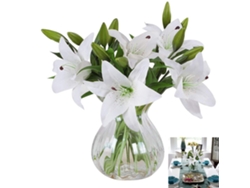 Elegante flor artificial para decoración del hogar, boda, fiesta, lirio artificial de tamaño natural con tacto y apariencia reales, sensación vibrante.