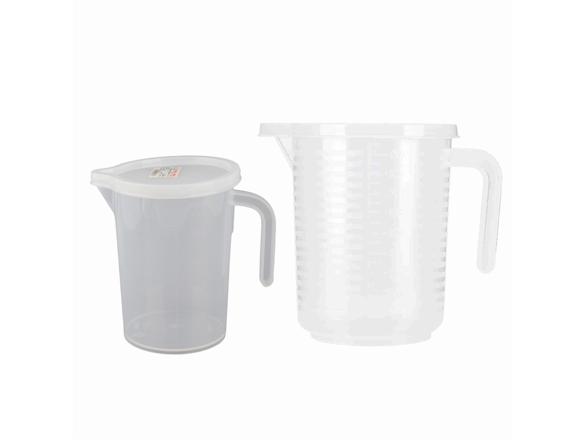 Vaso Medidor De Plástico Transparente De 500 Ml Con Tapa Para Cocina Y Repostería.