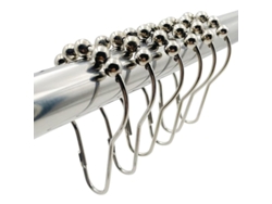 2026-anillos Para Cortina De Ducha Linjou, 12 Piezas De Acero Inoxidable Con Bolas Rodantes Para Barras De Baño